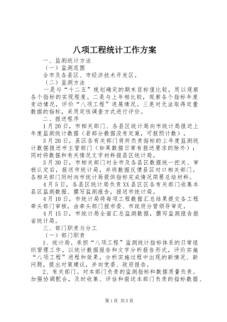 八项工程统计工作方案