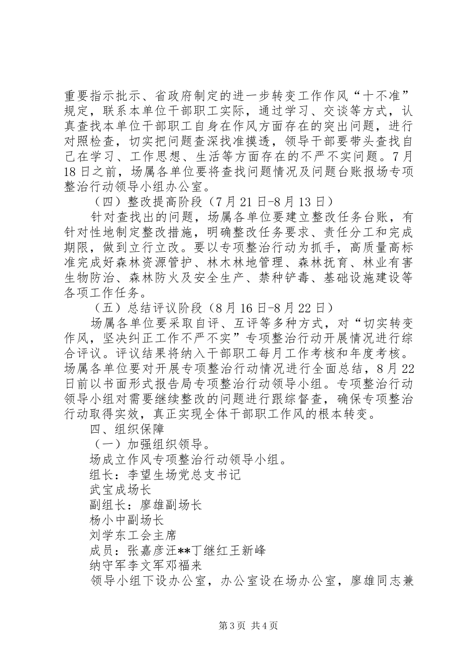 开展“切实转变作风坚决纠正工作不严不实”专项整治行动工作方案_第3页