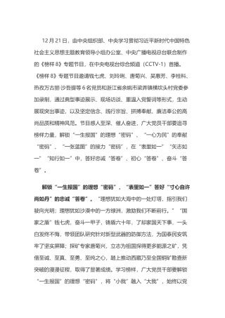 榜样8心得体会之四