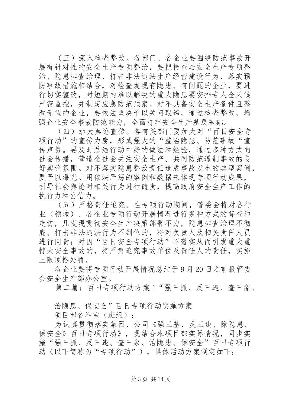 关于开展百日专项行动方案_第3页