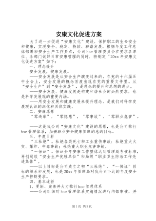 安康文化促进方案