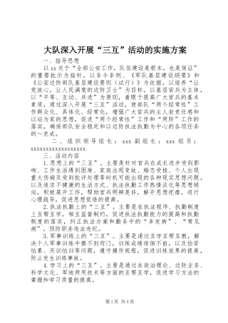 大队深入开展“三互”活动的实施方案