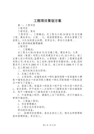 工程项目策划方案