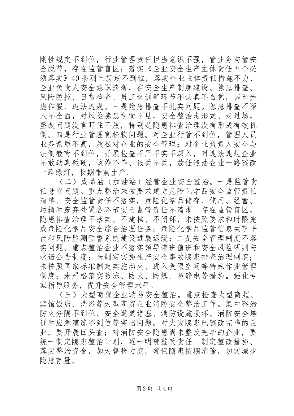 XX年商务局安全整治工作方案_第2页