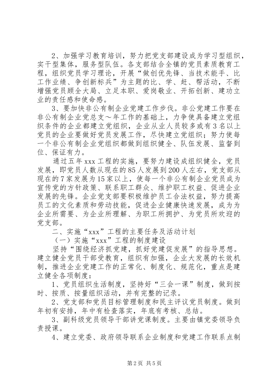 创建“五好”非公企业党支部工作方案_第2页