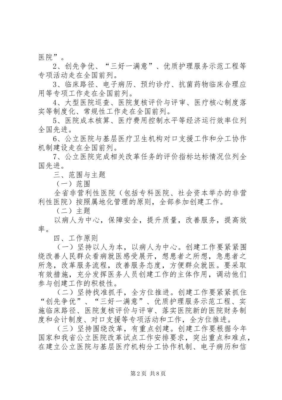 《XX省优质医院创建工作实施方案》_第2页