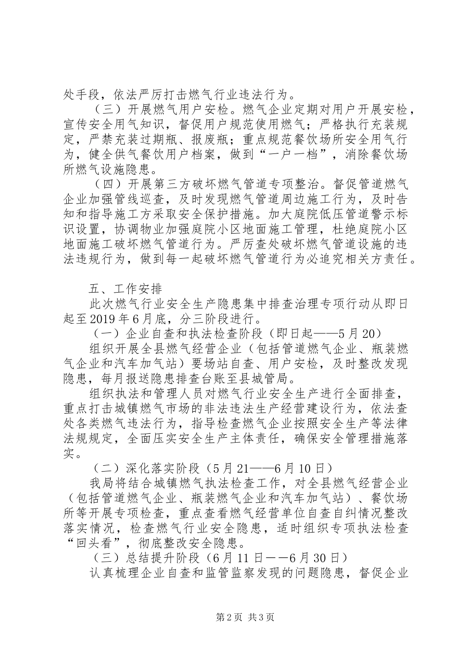 XX年燃气安全专项整治工作方案_第2页