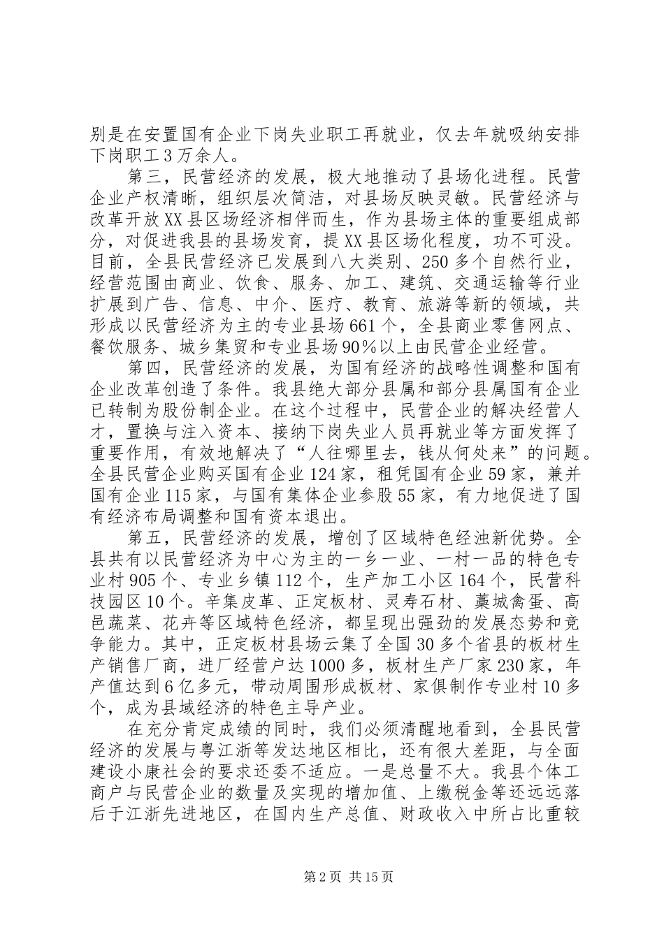 民营经济工作大会县长发言_第2页