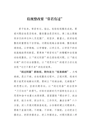 检视整改要“常若有过”