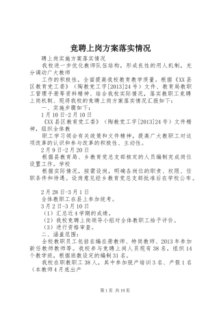 竞聘上岗方案落实情况