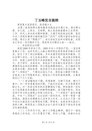 丁玉峰发言提纲材料