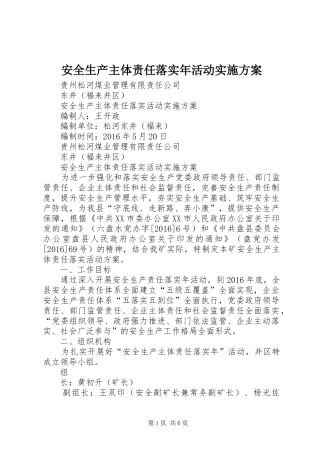 安全生产主体责任落实年活动实施方案