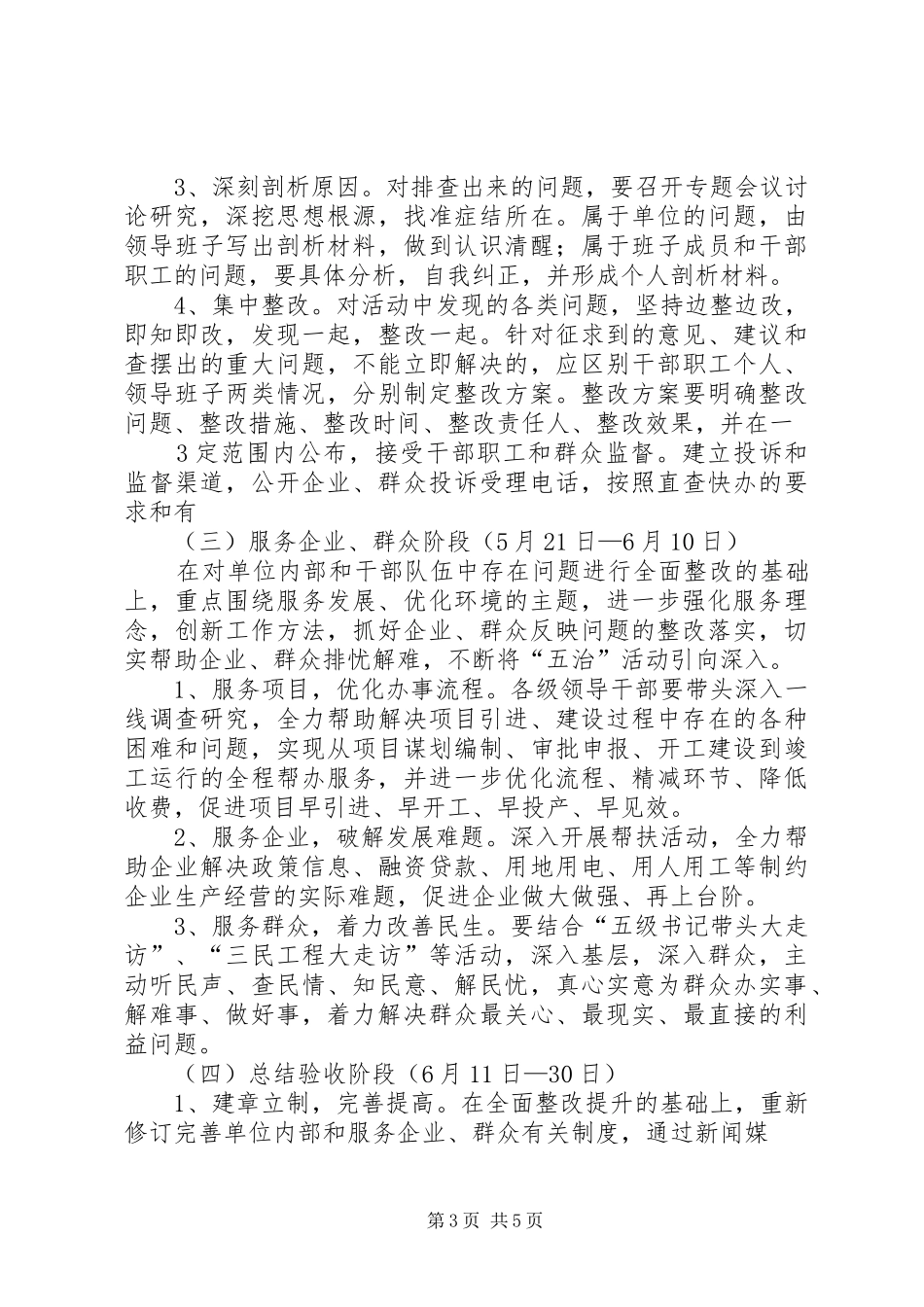 开展”治庸、治懒、治散、治慢、治乱“活动方案范文_第3页