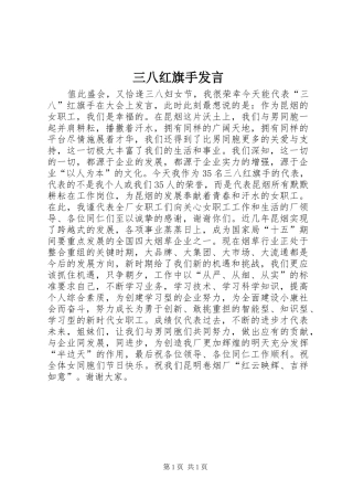三八红旗手发言稿