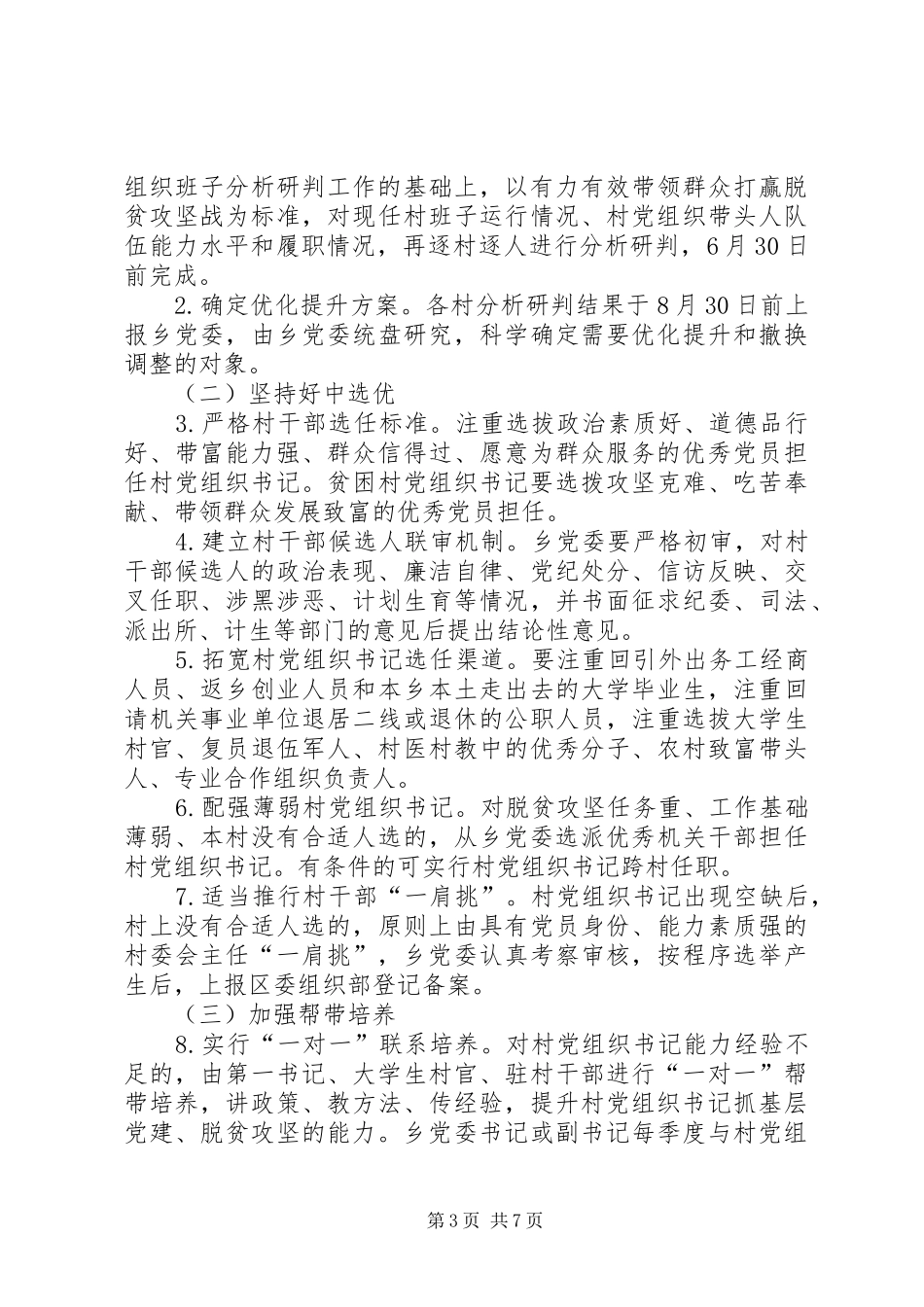 村社区党组织带头人队伍整体优化提升行动方案_第3页