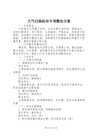 大气污染防治专项整治方案