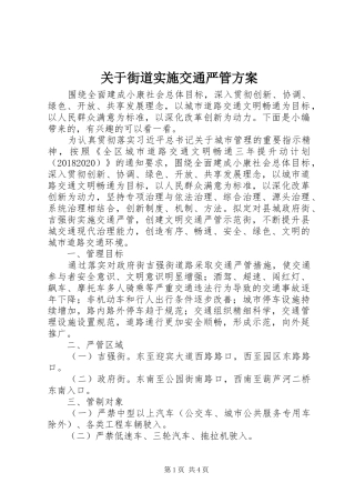 关于街道实施交通严管方案