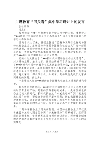 主题教育“回头看”集中学习研讨上的发言稿