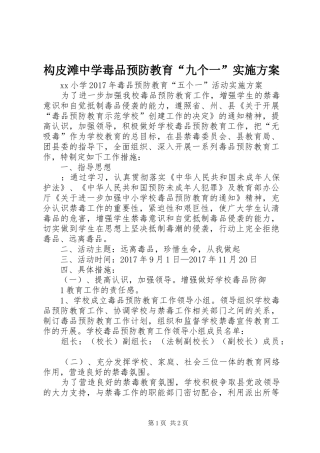 构皮滩中学毒品预防教育“九个一”实施方案