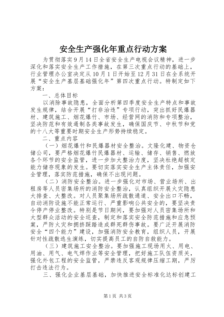 安全生产强化年重点行动方案_第1页