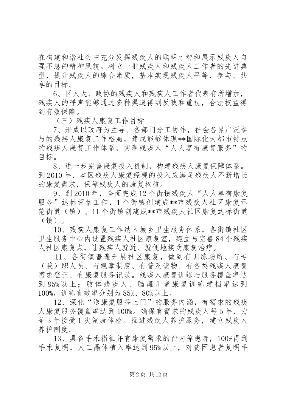 残疾人工作示范城市实施方案_第2页