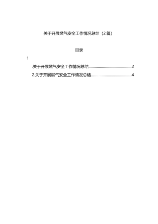 关于开展燃气安全工作情况总结（2篇）