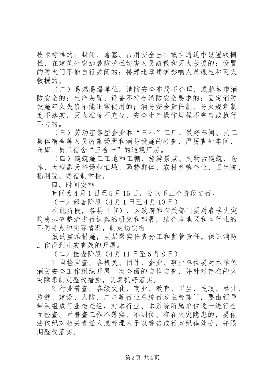 XX市春季火灾隐患排查整治方案_第2页