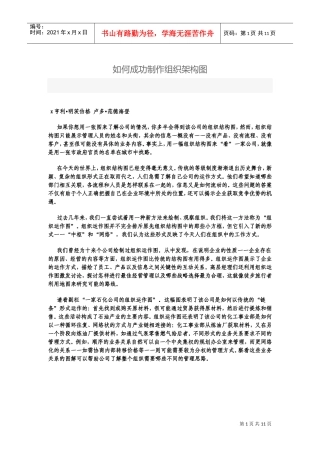 如何成功制作组织架构图