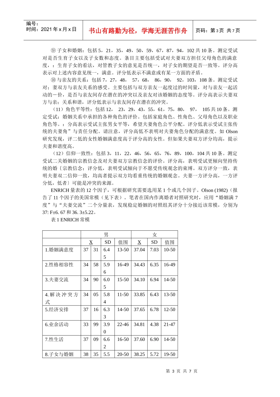 婚姻质量问卷_第3页