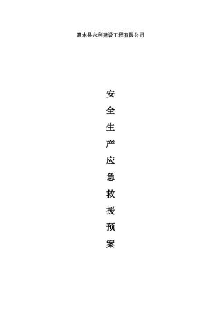 安全应急救预案