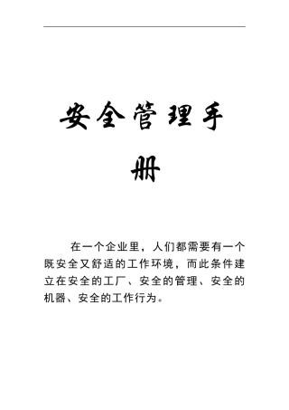 安全管理手册(DOC 55页)