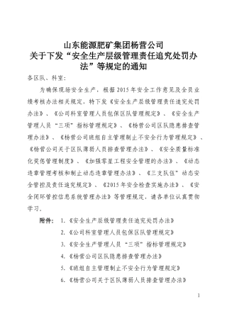 安全生产层级管理责任追究处罚办法