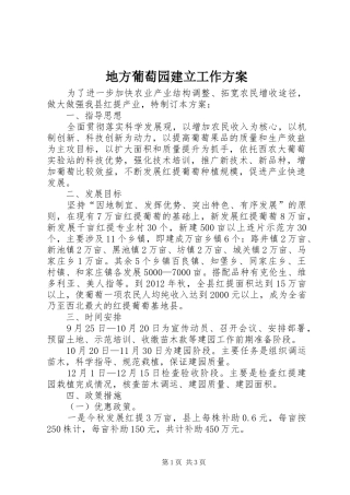 地方葡萄园建立工作方案