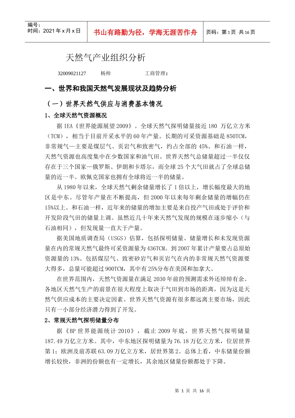 天然气产业组织分析_第1页