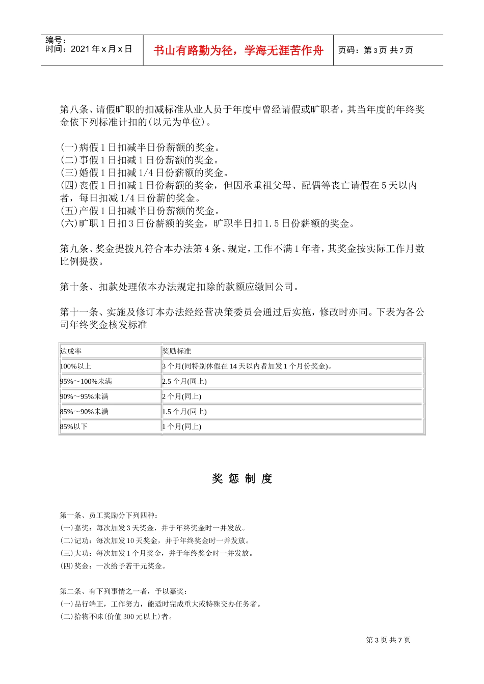 奖金管理制度说明手册_第3页
