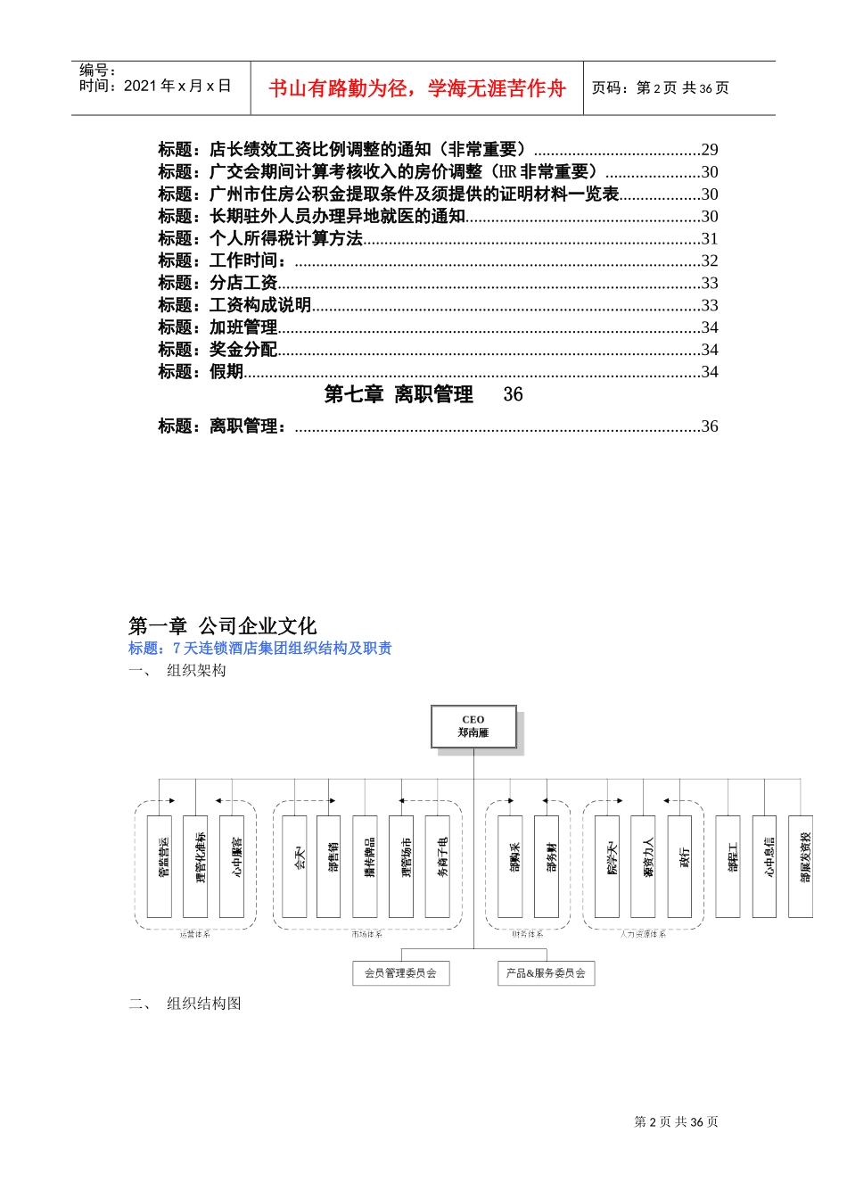 天连锁酒店人事管理规章制度_第2页
