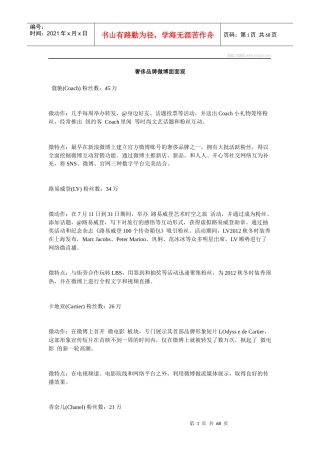 奢侈品牌微博面面观