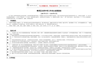 奉贤区头桥中学三年自主发展规划