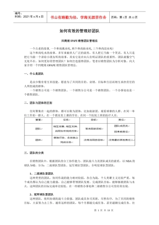 如何有效的管理好团队