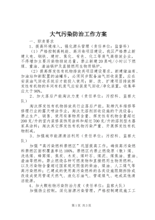 大气污染防治工作方案
