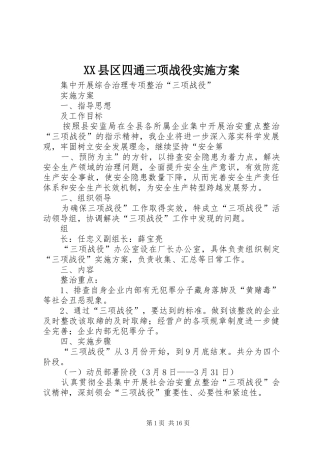 XX县区四通三项战役实施方案