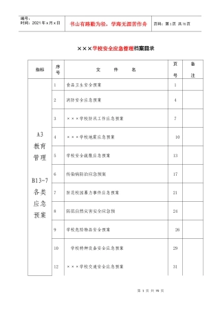 学校各类安全应急预案汇编_2