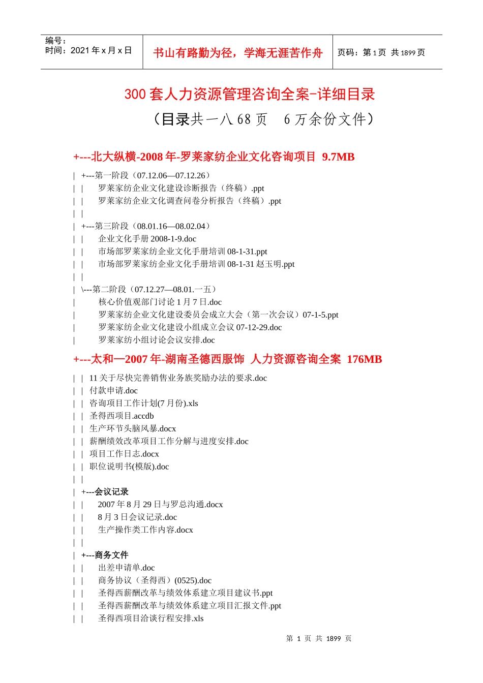 套人力资源管理咨询全案_第1页