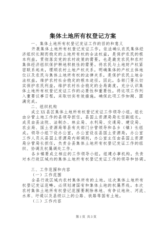 集体土地所有权登记方案