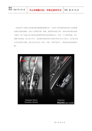 奇闻大观：价值四百万的太阳能手表！(图)