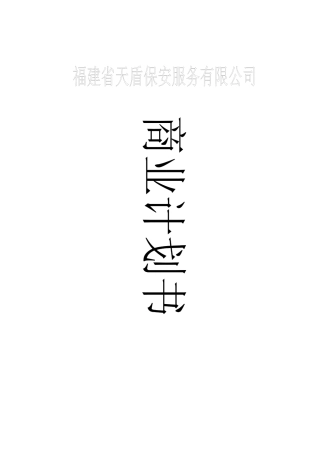 天盾保安计划书1