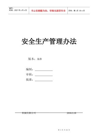 安全生产管理办法XXXX316(未审)