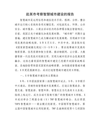 赴某市考察智慧城市建设的报告
