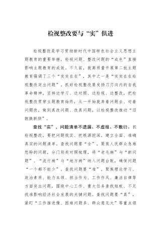 检视整改要与“实”俱进