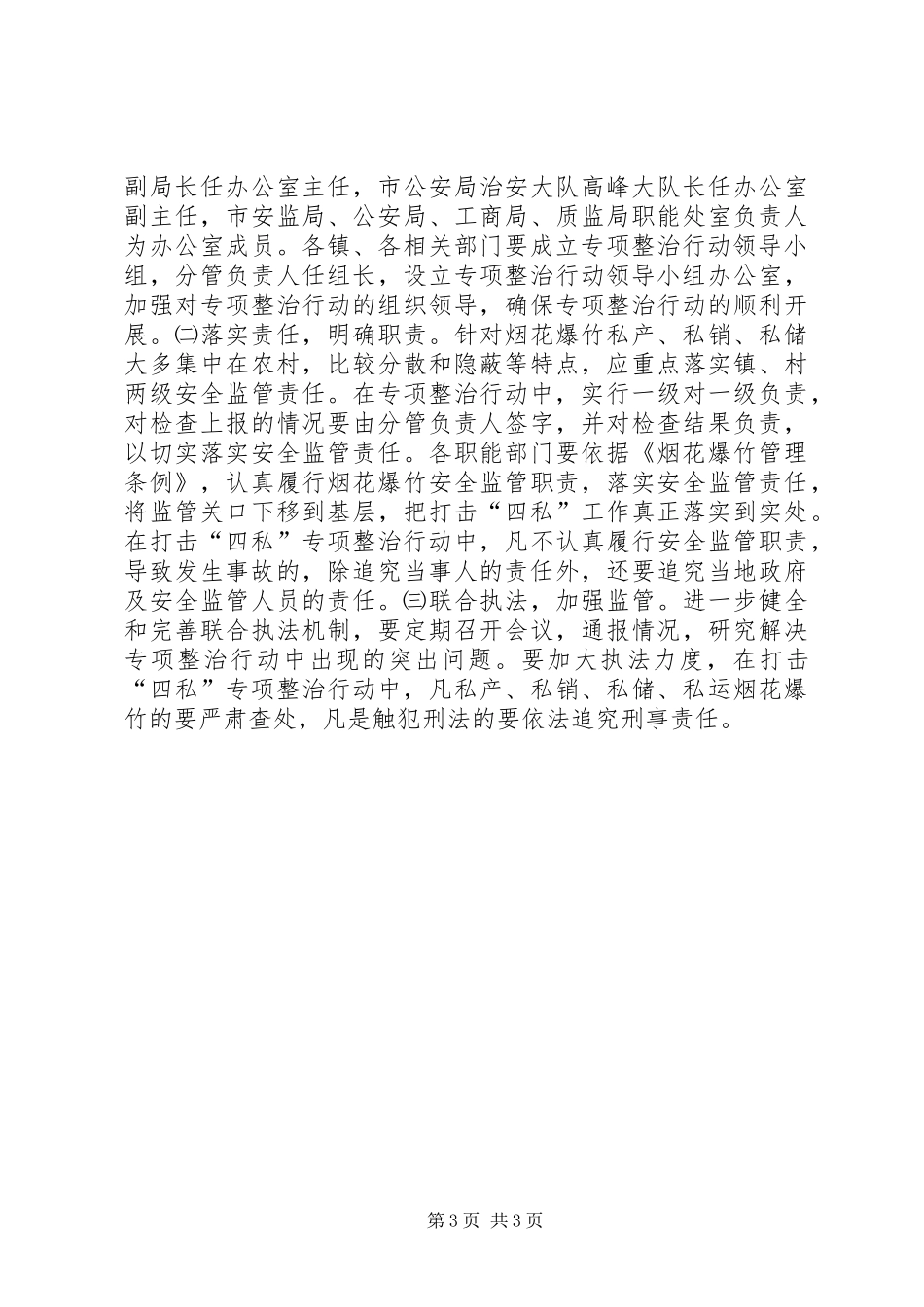 打击烟花爆竹“四私”专项整治行动方案_第3页
